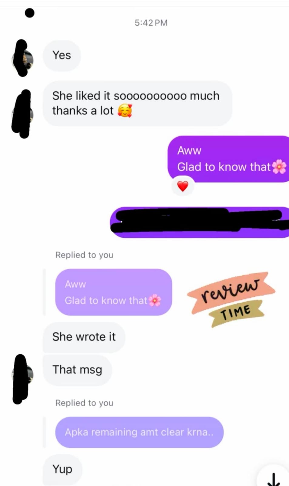 Customer testimonial